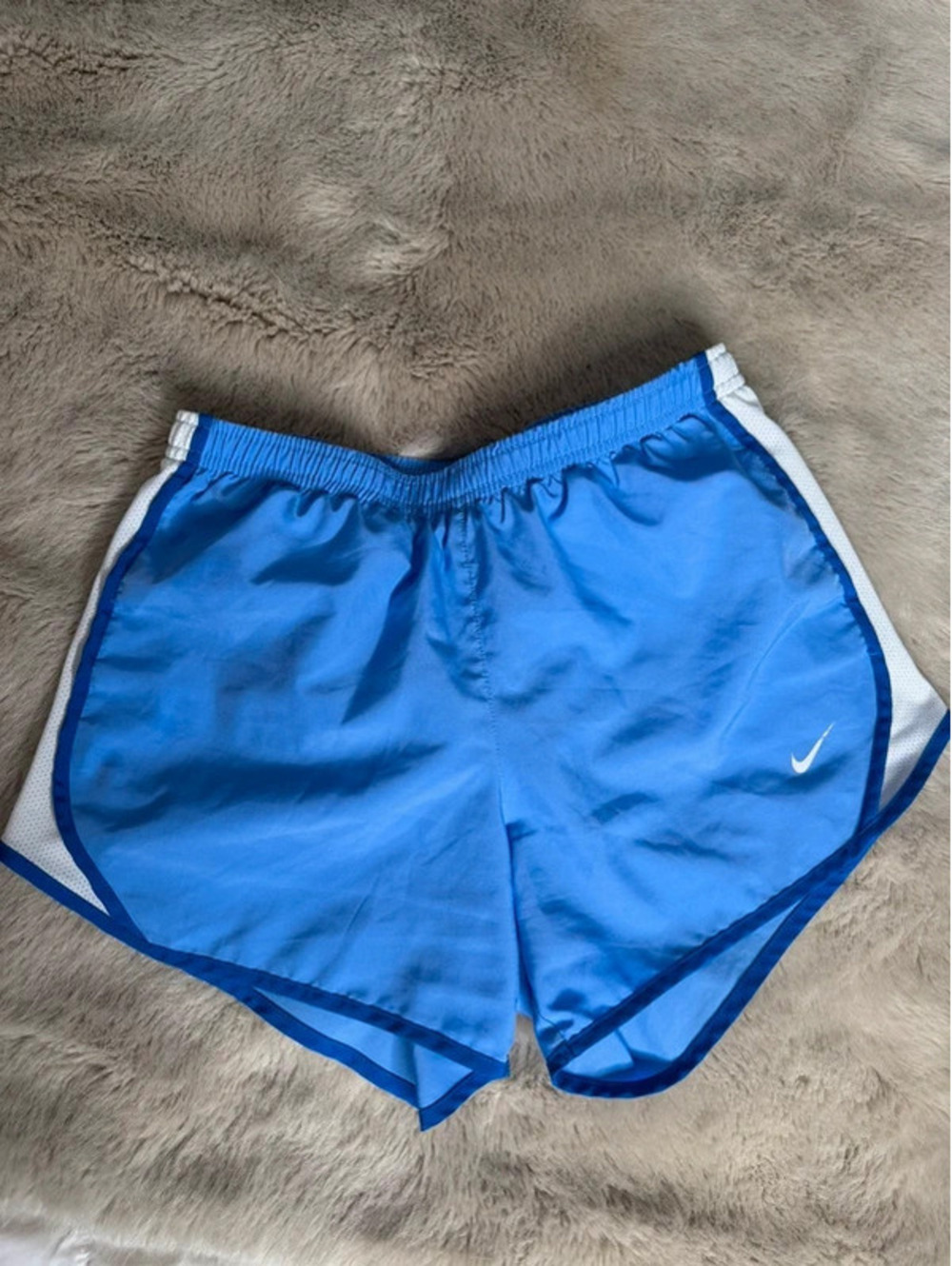 Nike girls dri fit tempo lined running shorts blue size youth Large